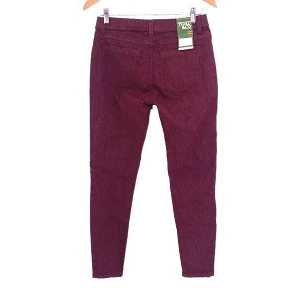 Toad & Co Womens Mid Rise Lola Slim Fit Straight Skinny Jeans Burgundy Sz 4 NWT - Picture 3 of 10